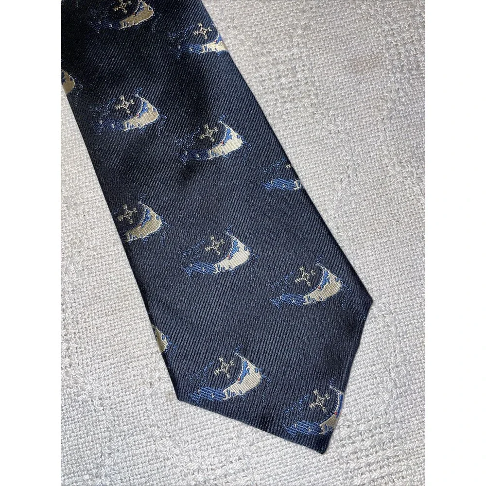 Rivetz Of Boston Men’s Dress Tie Size 54” 4” Blue Compass Business Formal City